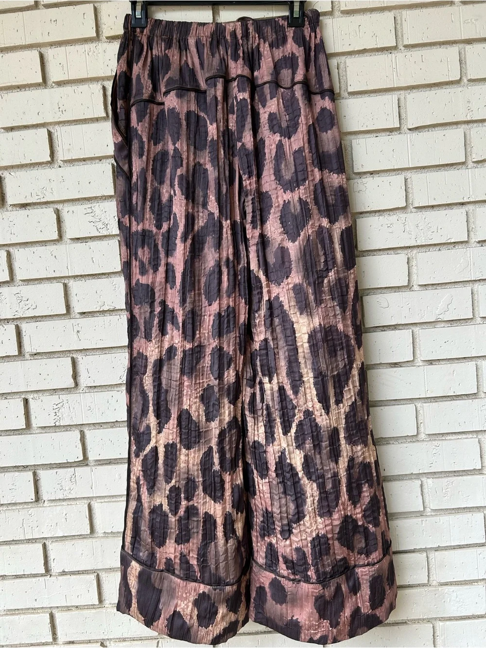 Free People All Out Printed Satin Pants Leopard Print